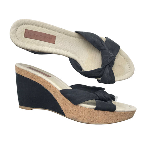 Unisex Marc O'Polo - Wedge sandals, size 39 - Black ()
