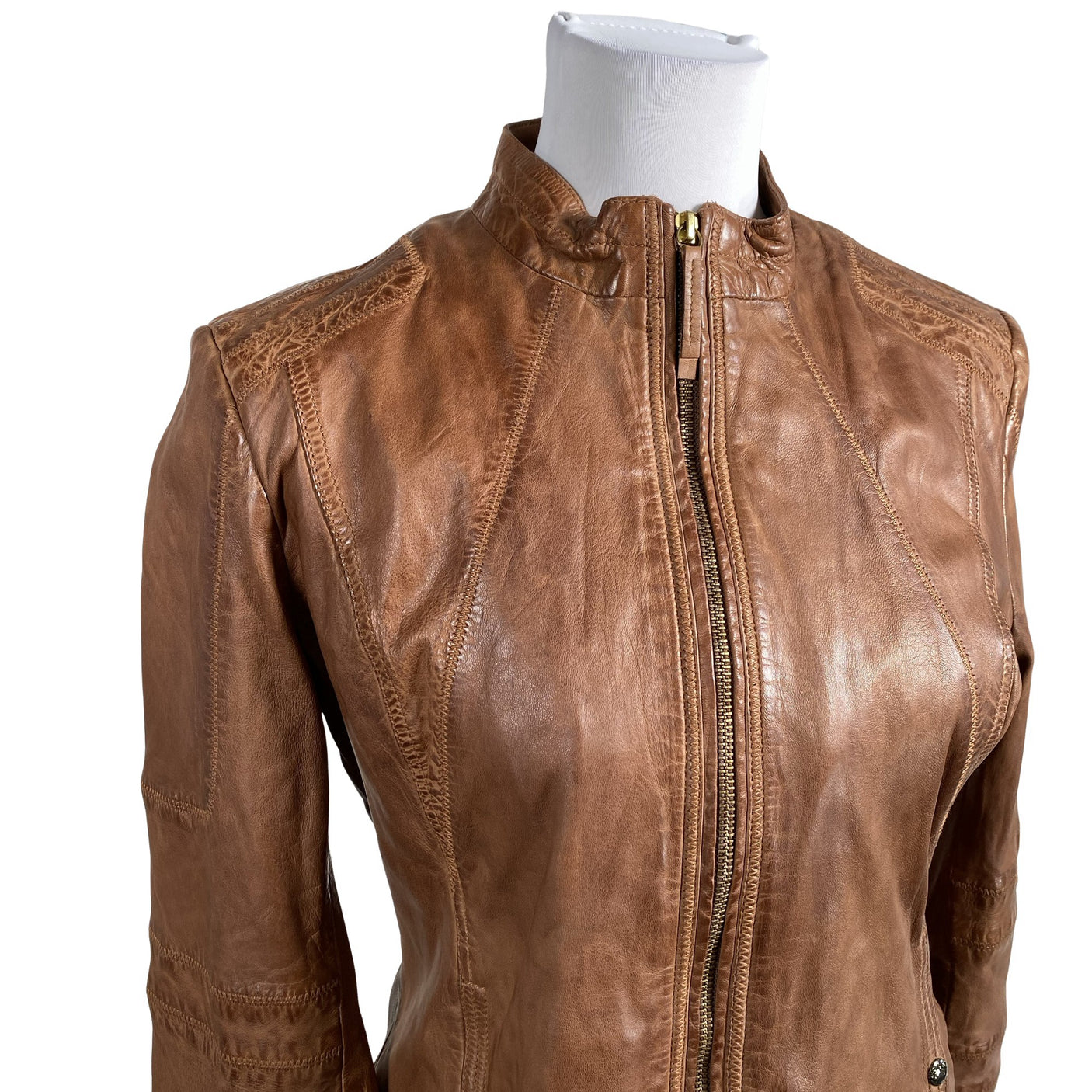 Unisex Hugo Boss - Leather jacket, size 40 - Brown (3)