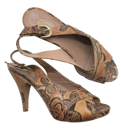 Unisex Cuoieria Fiorentina - Heeled sandals, size 39 - Brown (2)