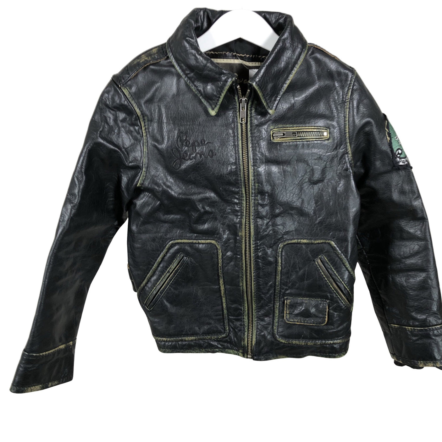 Unisex Pepe Jeans - Leather jacket, size 122 - 128 - Black (1)