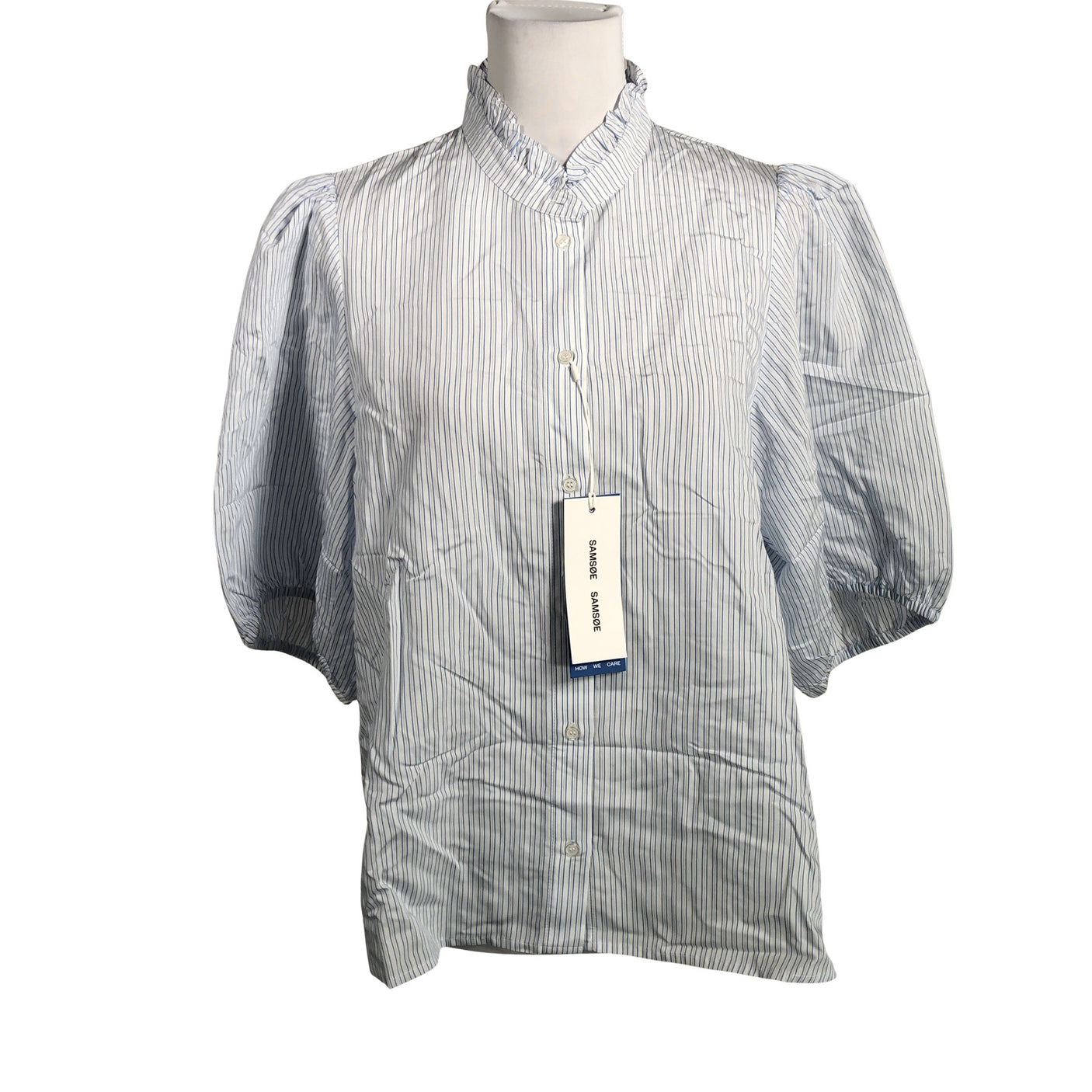 Unisex Samsoe&Samsoe - Short-sleeved blouse, size 40 - Blue (1)