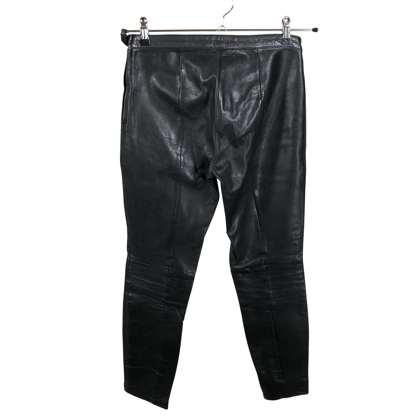 Unisex Selected - Leather pants, size 34 - Black (2)