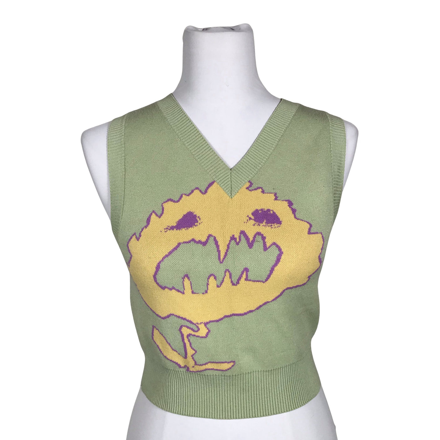 Unisex Weekday - Knit vest, size 34 - Green (1)