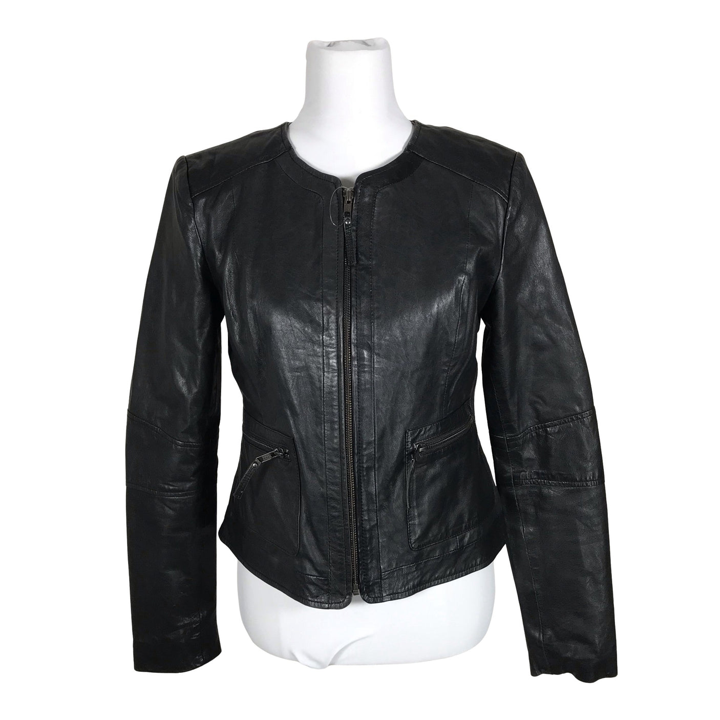 Unisex Woman By Earn - Leather jacket, size 38 - Black (3)