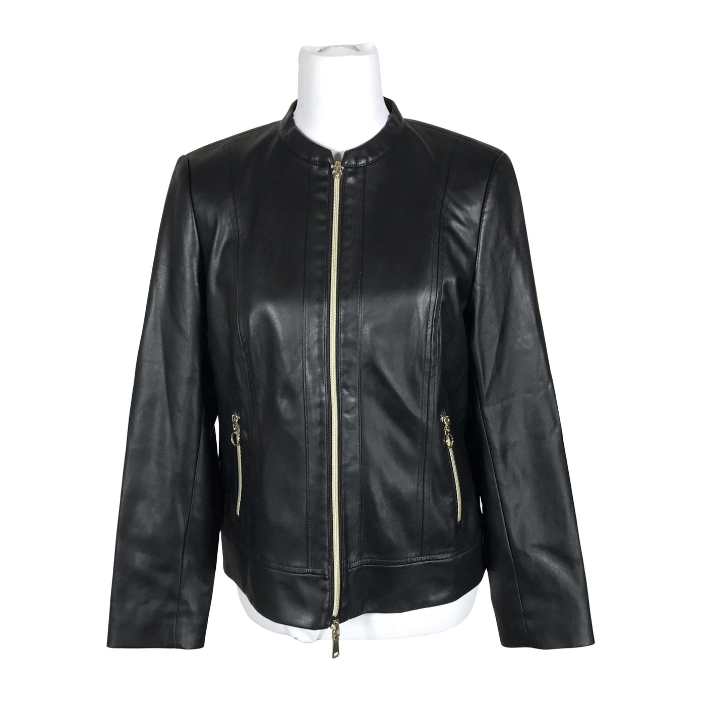 Unisex Betty Barclay - Leather jacket, size 42 - Black (2)