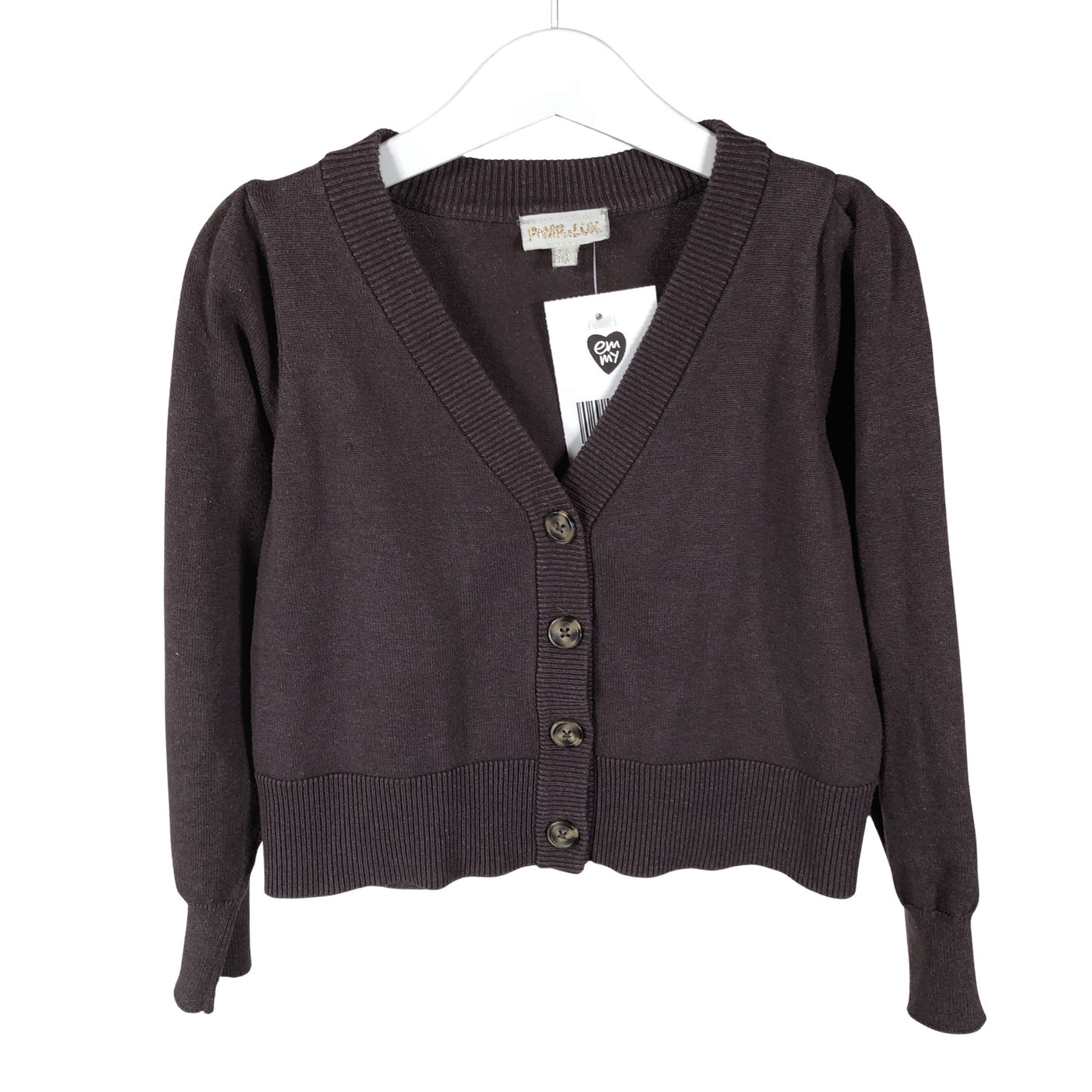 Unisex POMPdeLUX - Cardigan, size 110 - 116 - Brown (1)