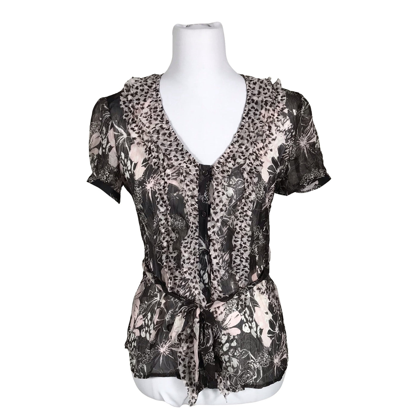Unisex s.Oliver - Short-sleeved blouse, size 36 - Brown (1)