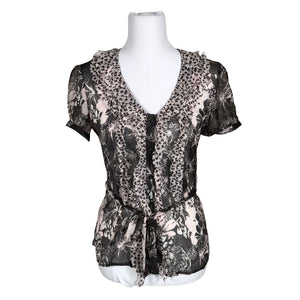 Unisex s.Oliver - Short-sleeved blouse, size 36 - Brown (3)