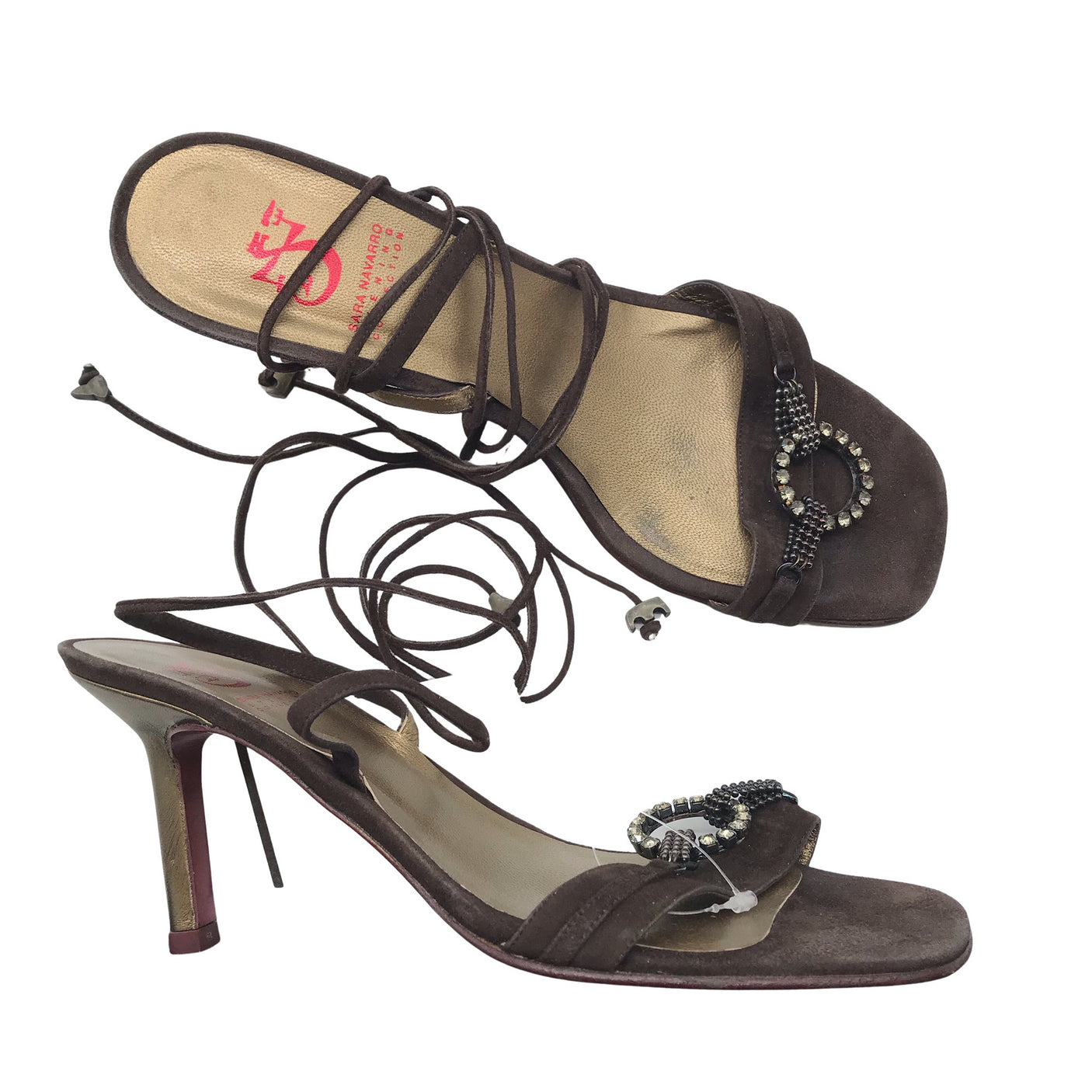 Unisex Sara Navarro - Heeled sandals, size 41 - Brown (2)