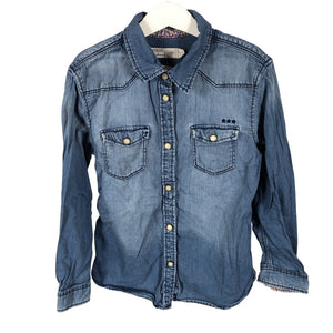 Unisex Lindex - Denim shirt, size 134 - 140 - Blue (1)