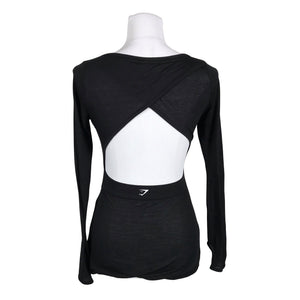 Unisex Gymshark - Sports shirt, long sleeve, size 38 - Black (4)