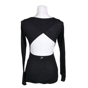 Unisex Gymshark - Sports shirt, long sleeve, size 38 - Black (5)