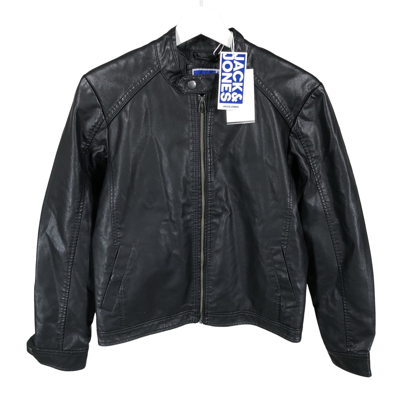 Unisex Jack & Jones - Leather jacket, size 170 - 176 - Black (1)
