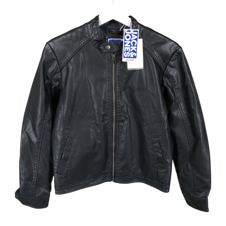 Unisex Jack & Jones - Leather jacket, size 170 - 176 - Black ()