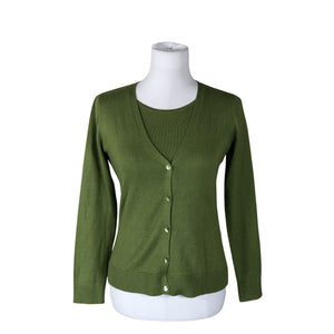 Unisex August Silk - Cardigan, size 38 - Green (1)