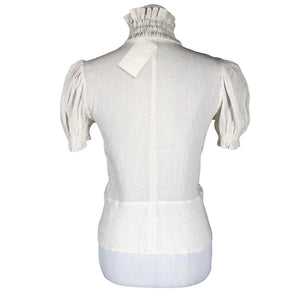 Unisex Tiia Vanhatapio - Short-sleeved blouse, size 36 - Natural white (2)