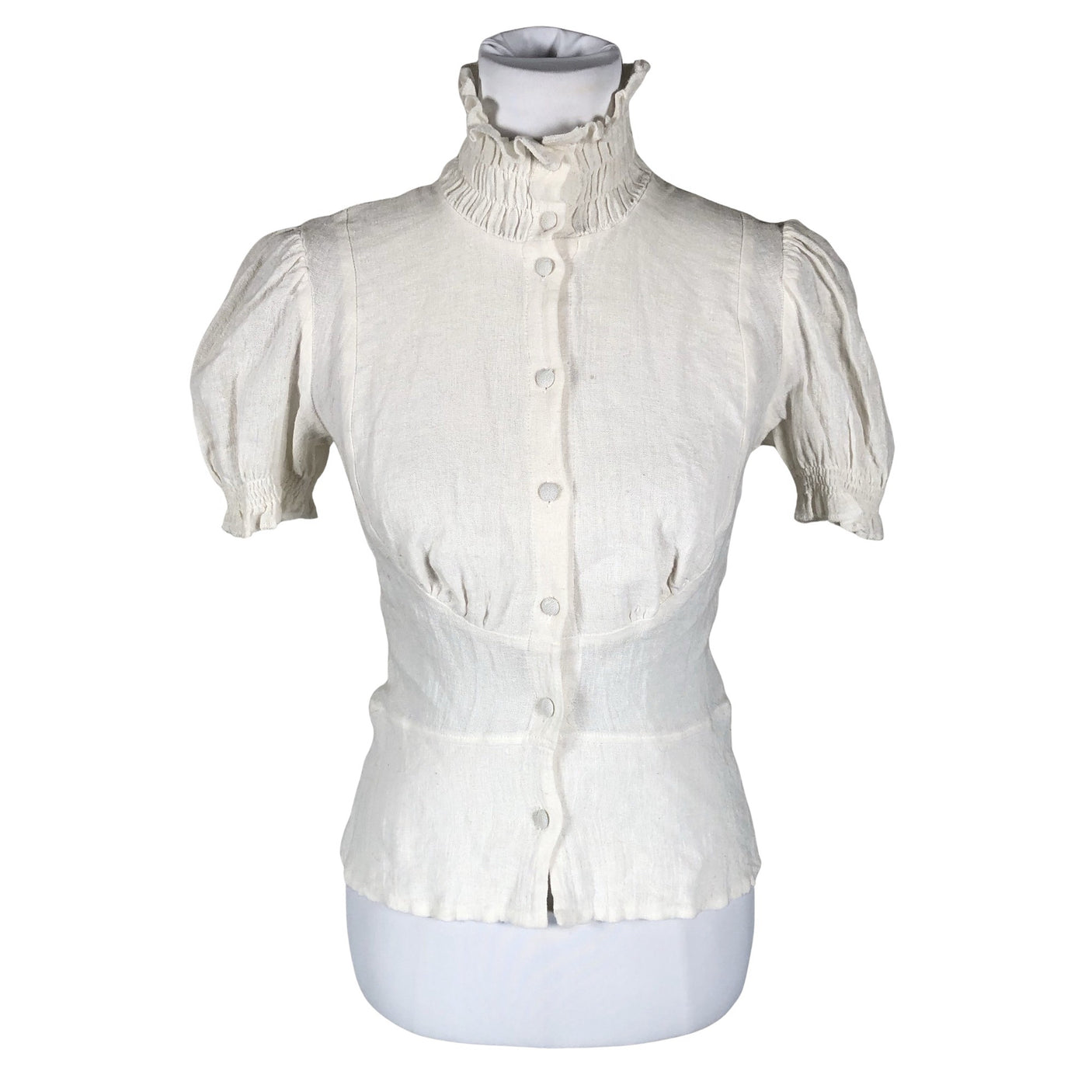 Unisex Tiia Vanhatapio - Short-sleeved blouse, size 36 - Natural white (1)