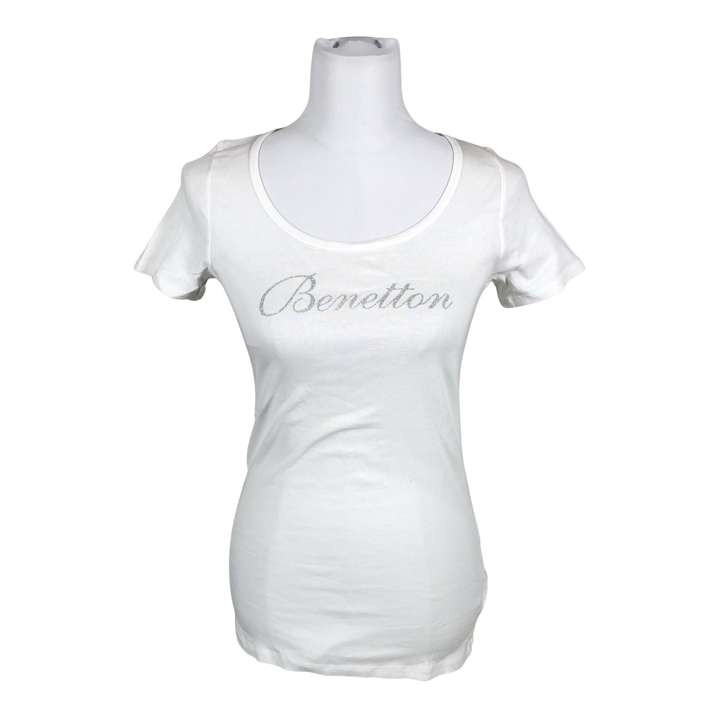 Unisex Benetton - T-shirt, size 38 - White (1)