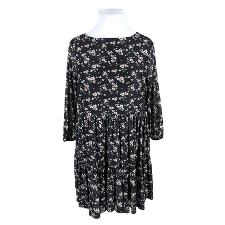Unisex Even&Odd - Schiffon dress, size 42 - Black ()