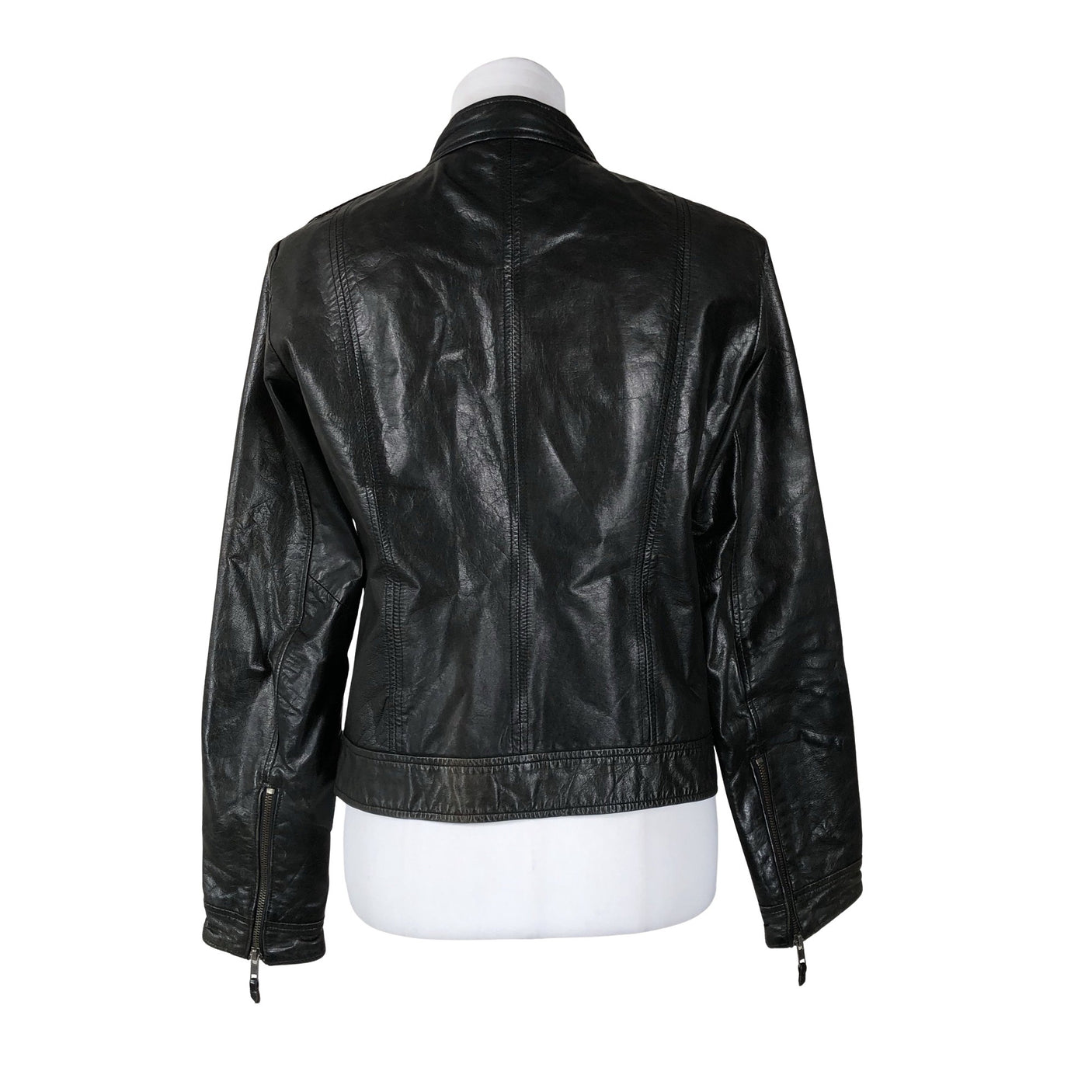 Unisex Selected - Leather jacket, size 38 - Black (2)