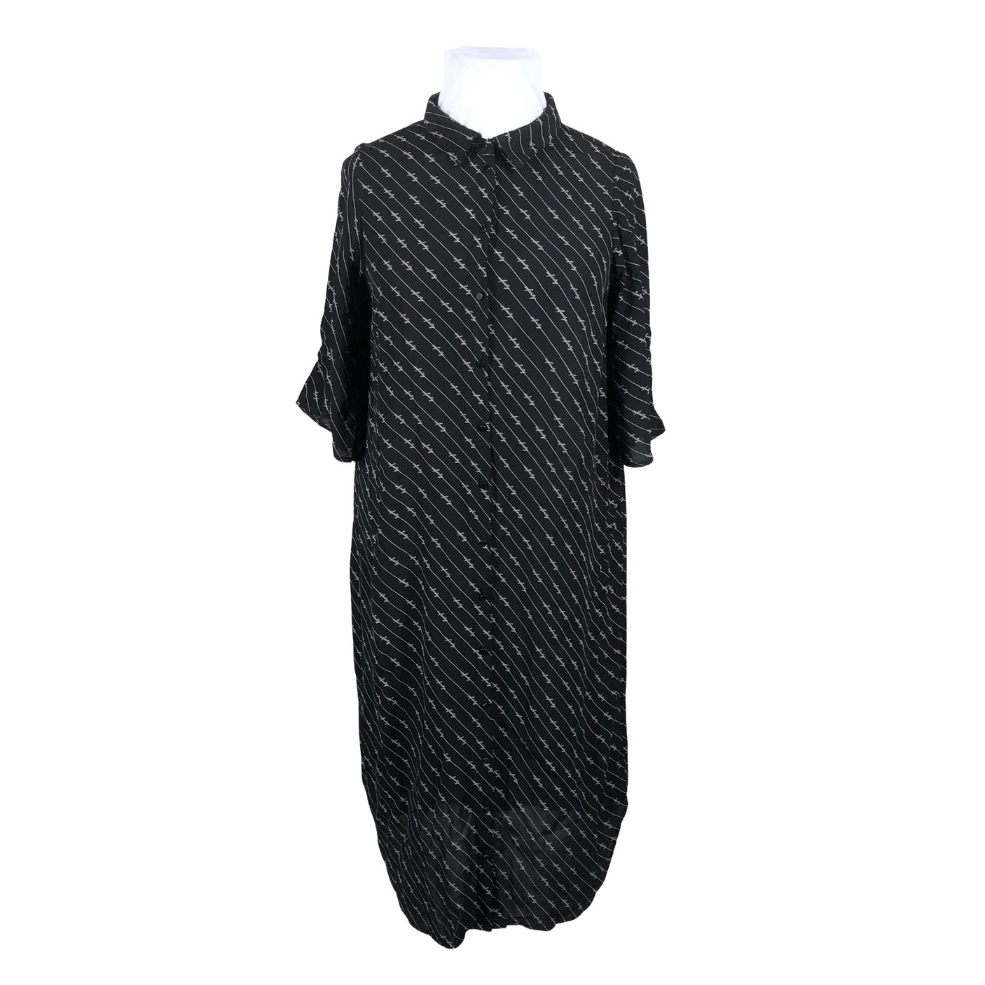 Unisex Zizzi - Schiffon dress, size 42 - Black (1)