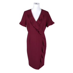 Unisex French Connection - Sheath dress, size 40 - Wine red (1)