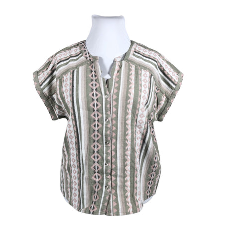 Unisex Cream - Short-sleeved blouse, size 42 - Green ()