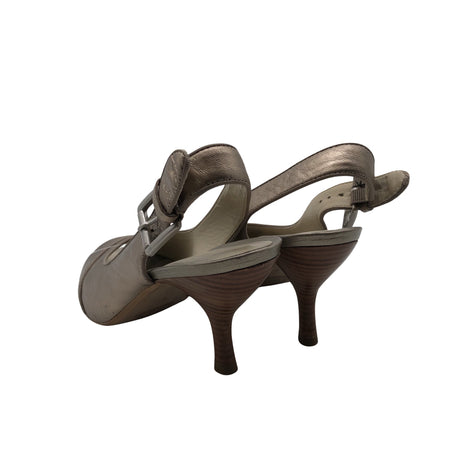 Unisex Clarks - Open toe high heel shoes, size 39 - Gold (2)
