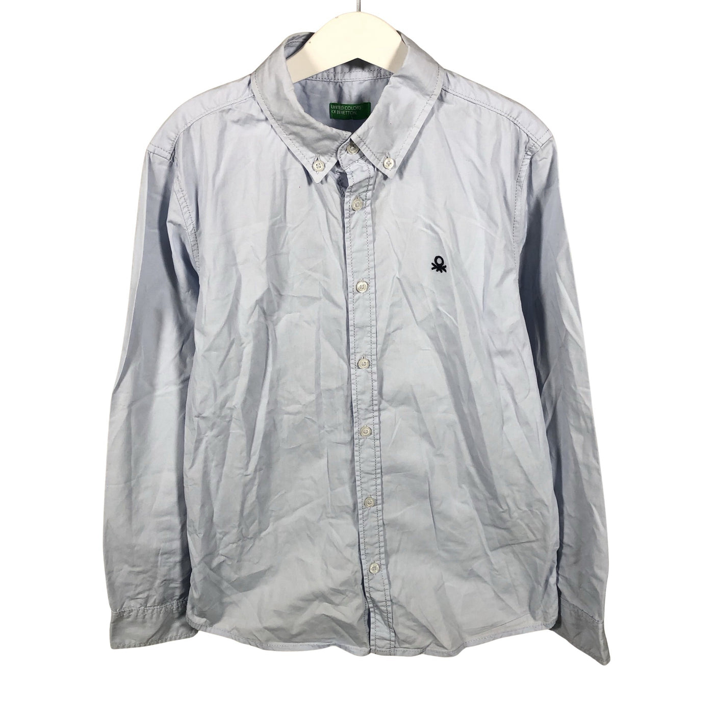 Unisex Benetton - Collared shirt, size 146 - 152 - Light blue (1)