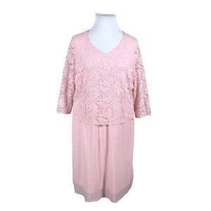Unisex Ulla Popken - Party dress, size 46 - Light pink (1)