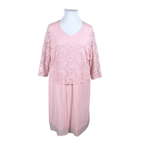 Unisex Ulla Popken - Party dress, size 46 - Light pink ()