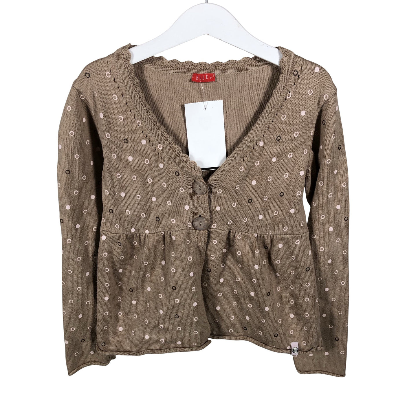 Unisex Elle - Cardigan, size 116 - 122 - Brown (1)
