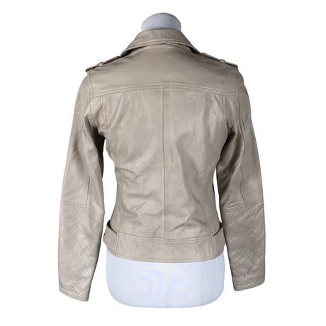 Unisex Nümph - Leather jacket, size 36 - Beige (2)