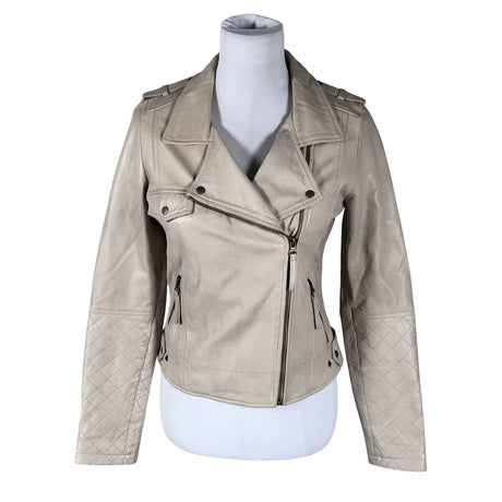 Unisex Nümph - Leather jacket, size 36 - Beige ()