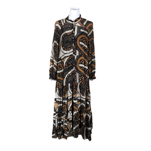 Unisex Second Female - Schiffon dress, size 40 - Brown (1)