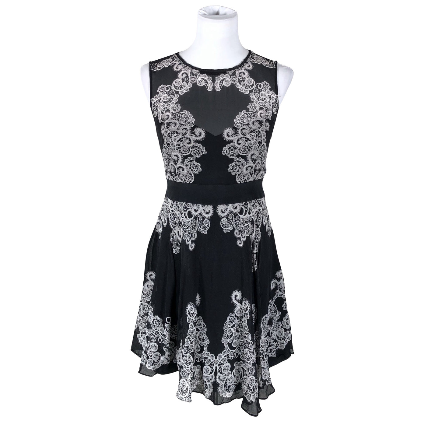 Unisex Karen Millen - Schiffon dress, size 40 - Black (1)