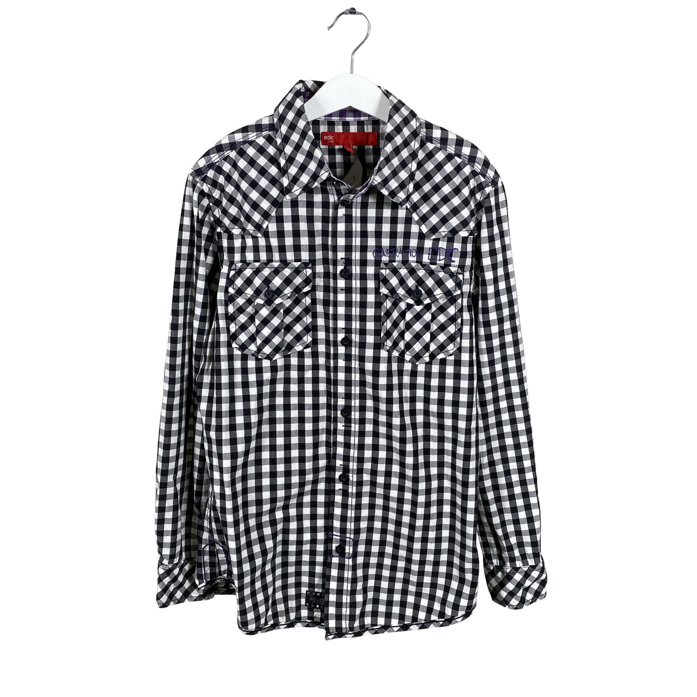 Unisex Esprit - Collared shirt, size 152 - 158 - Black (1)