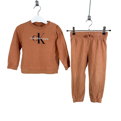 Unisex Calvin Klein Jeans - Sweatshirt and pants set, size 86 - 92 - Orange ()