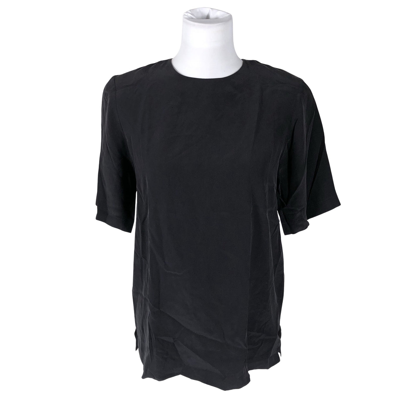 Unisex Stockmann Silk - Short-sleeved blouse, size 38 - Black (1)