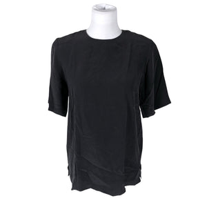 Unisex Stockmann Silk - Short-sleeved blouse, size 38 - Black (1)