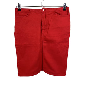 Unisex Your Face - Denim skirt, size 42 - Red (1)