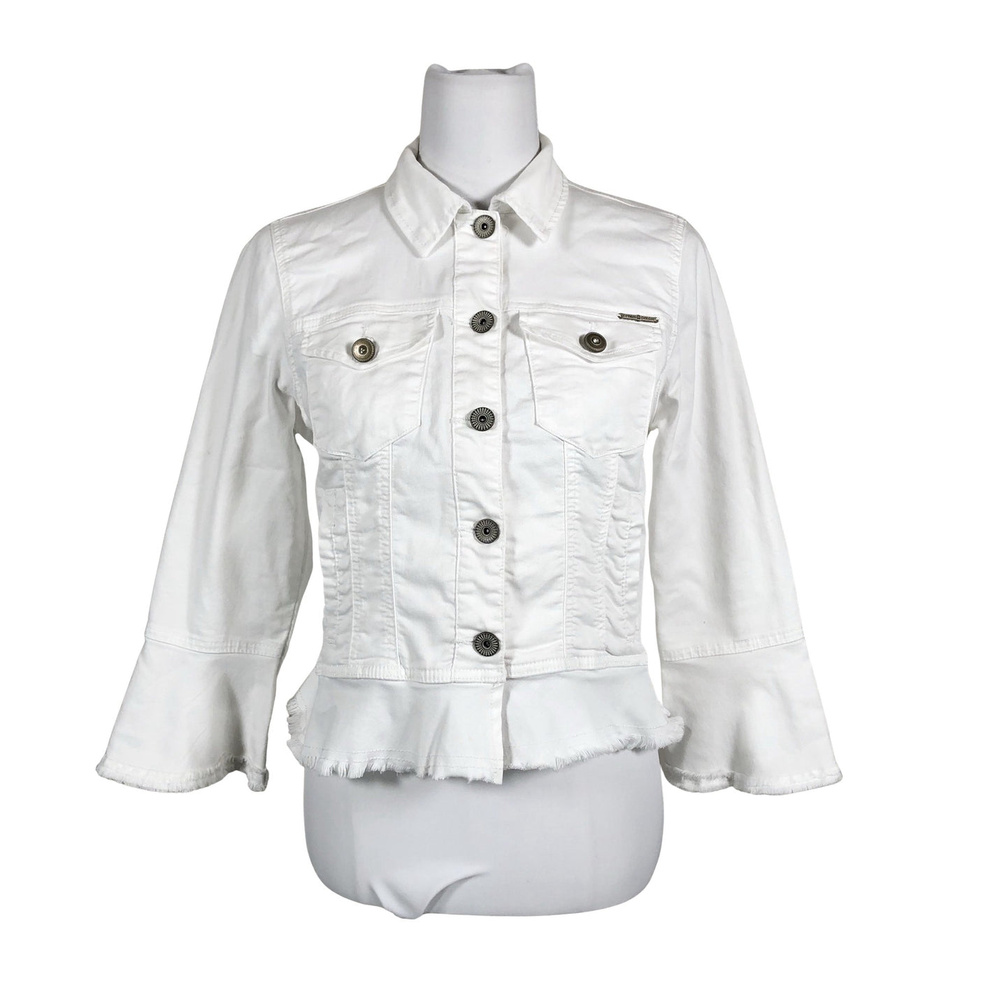 Unisex Cream - Denim jacket, size 36 - White (1)