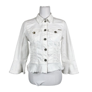 Unisex Cream - Denim jacket, size 36 - White (1)