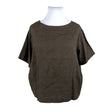 Unisex Handmade - Short-sleeved blouse, size 46 - Brown ()