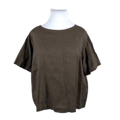 Unisex Handmade - Short-sleeved blouse, size 46 - Brown ()