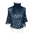 Unisex Handmade - Poncho, size 38 - Blue ()