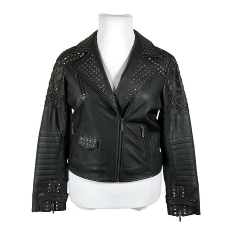 Unisex Nü - Leather jacket, size 42 - Black ()