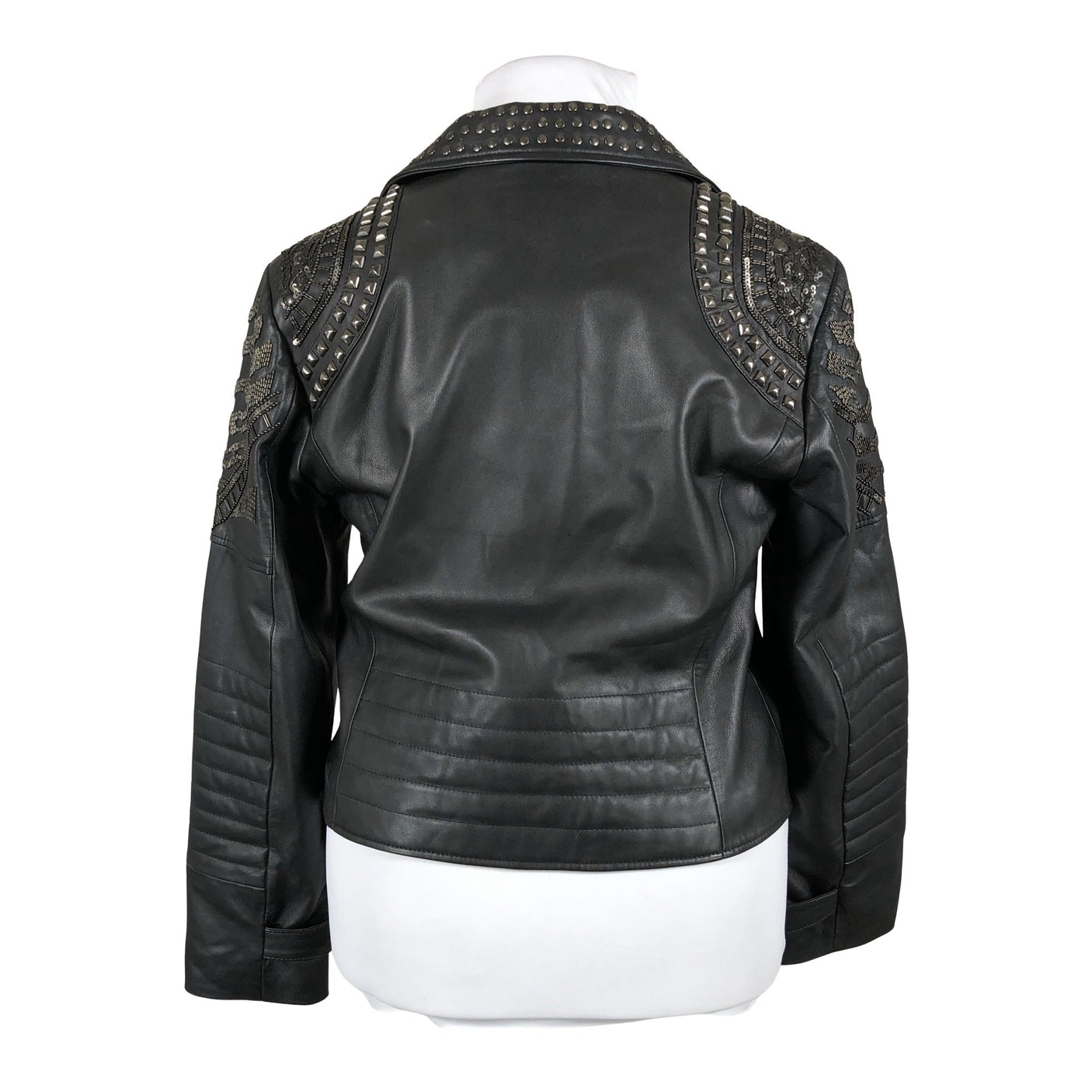 Unisex Nü - Leather jacket, size 42 - Black (3)