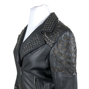 Unisex Nü - Leather jacket, size 42 - Black (2)