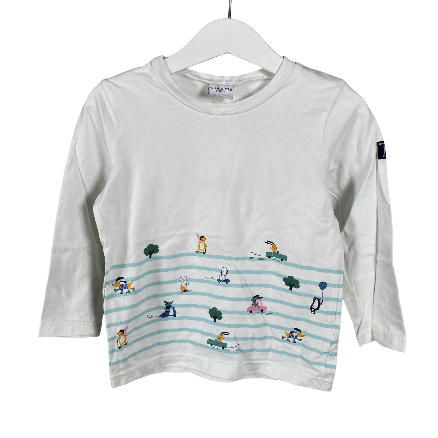 Unisex Polarn O. Pyret - Tricot shirt, size 92 - 98 - White (1)